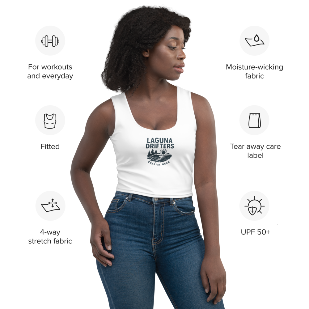 Laguna Drifters Women’s Crop Top – Soft Fitted Shirt for Beach & Everyday Wear