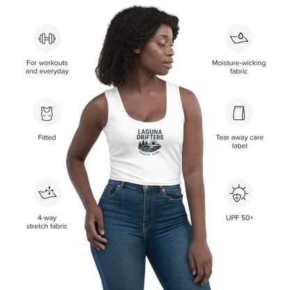 Laguna Drifters Women’s Crop Top – Soft Fitted Shirt for Beach & Everyday Wear